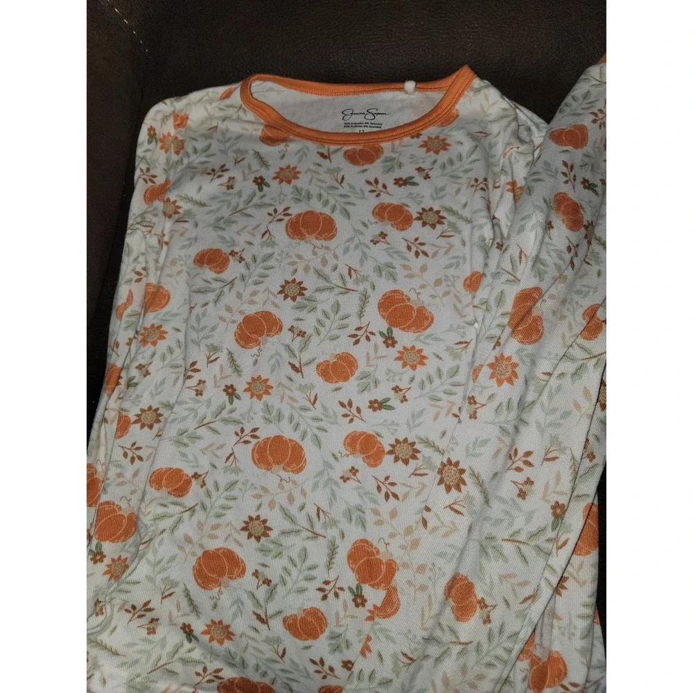 Jessica Simpson Halloween fall autumn pumpkin pajamas size 12